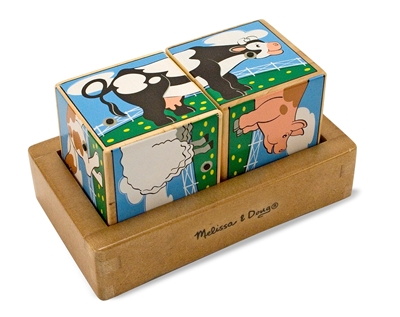 Obrázek z Melissa & Doug Dřevěné zvukové kostky Farma