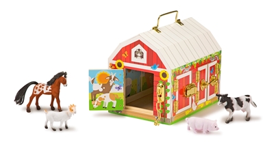 Obrázek z Dřevěná stodola se zámky a zvířátky Melissa & Doug