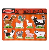 Obrázek Dřevěné puzzle se zvuky zvířátek z farmy Melissa & Doug