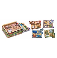 Obrázek Melissa & Doug Dřevěné mini puzzle v krabičce zvířátka