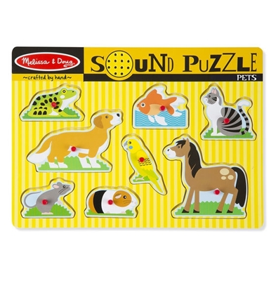 Obrázek z Dřevěné puzzle se zvuky domácí zvířátka Melissa & Doug